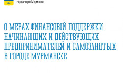 В Мурманске введена новая мера поддержки субъектов МСП и самозанятых граждан